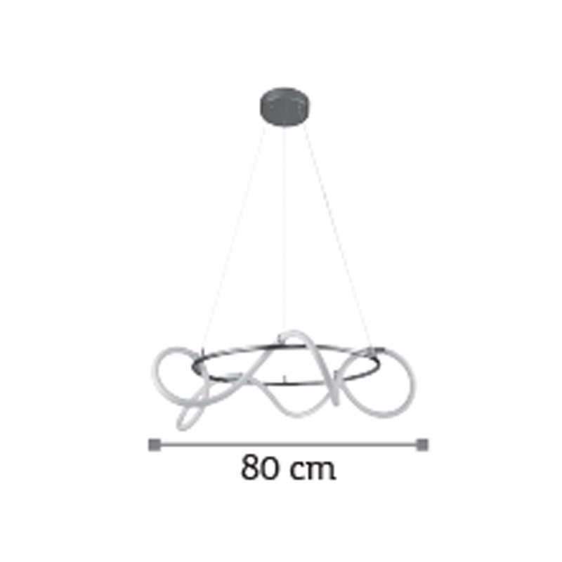 InLight Κρεμαστό φωτιστικό LED 80W 3000K από χρώμιο μέταλλο και σωλήνα σιλικόνης D:80cm (6017-A-CH) InLight Κρεμαστό φωτιστικό LED 80W 3000K από χρώμιο μέταλλο και σωλήνα σιλικόνης D:80cm (6017-A-CH)