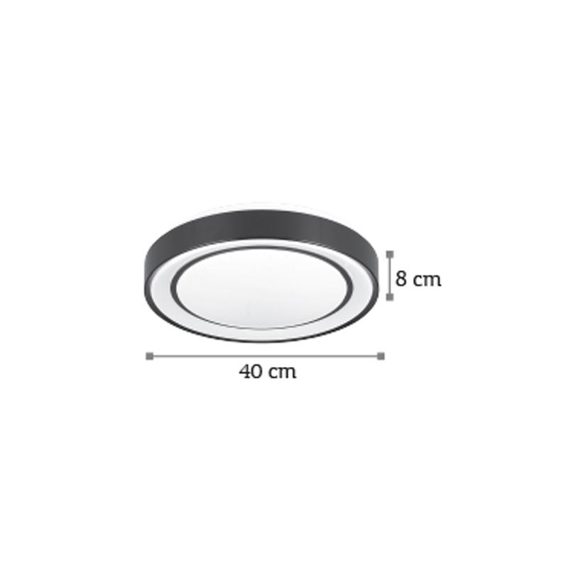 InLight Πλαφονιέρα οροφής LED 27W 3CCT από μαύρο μέταλλο και ακρυλικό D:40cm (42179-Β) InLight Πλαφονιέρα οροφής LED 27W 3CCT από μαύρο μέταλλο και ακρυλικό D:40cm (42179-Β)