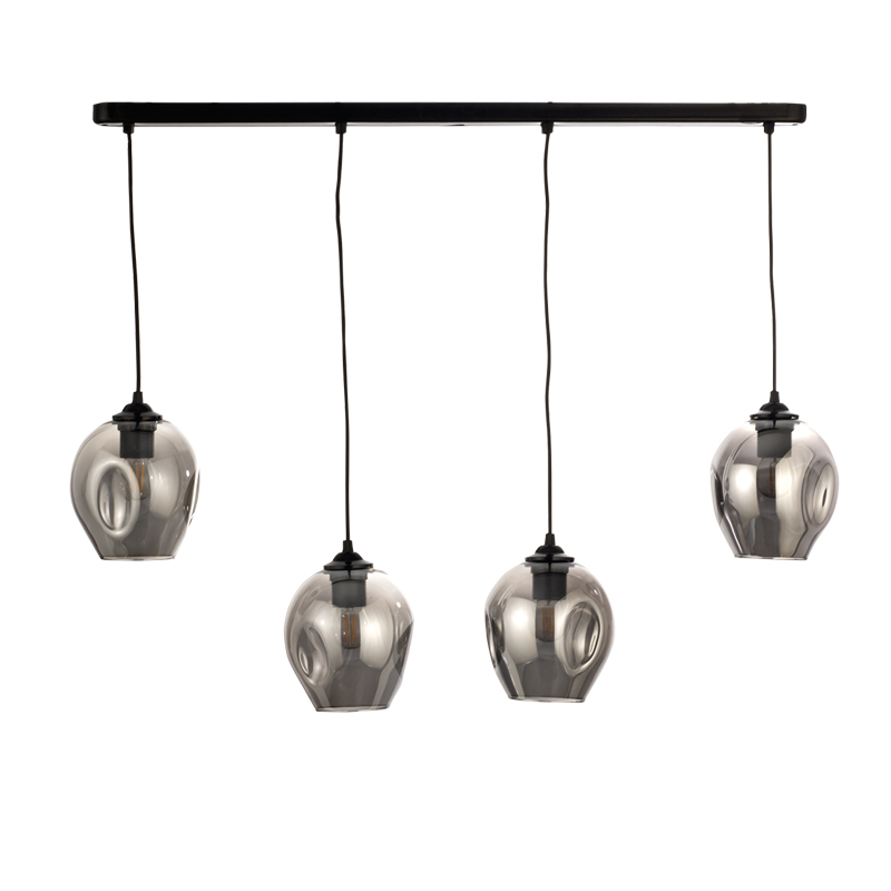 InLight Κρεμαστό φωτιστικό από μαύρο μέταλλο και φιμέ γυαλί 4XE27 D:80cm (4474-4-BL ΡΑΓΑ) InLight Κρεμαστό φωτιστικό από μαύρο μέταλλο και φιμέ γυαλί 4XE27 D:80cm (4474-4-BL ΡΑΓΑ)