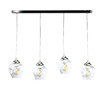 InLight Κρεμαστό φωτιστικό από νίκελ ματ μέταλλο και διάφανο γυαλί 4XE27 D:80cm (4474-4-NM ΡΑΓΑ) InLight Κρεμαστό φωτιστικό από νίκελ ματ μέταλλο και διάφανο γυαλί 4XE27 D:80cm (4474-4-NM ΡΑΓΑ)