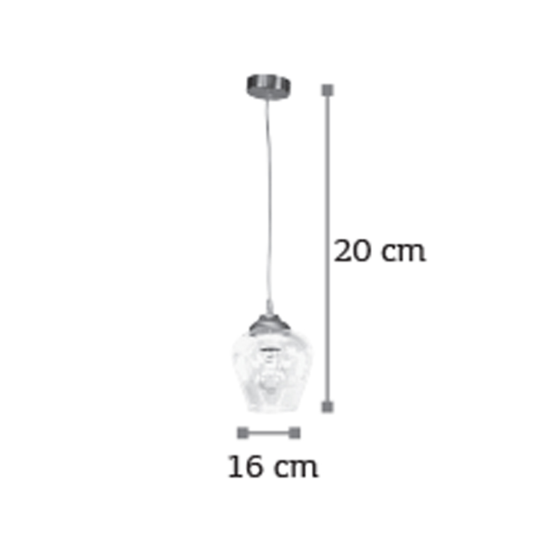 InLight Κρεμαστό φωτιστικό από νίκελ ματ μέταλλο και διάφανο γυαλί 1XE27 D:16cm (4474-NM) InLight Κρεμαστό φωτιστικό από νίκελ ματ μέταλλο και διάφανο γυαλί 1XE27 D:16cm (4474-NM)