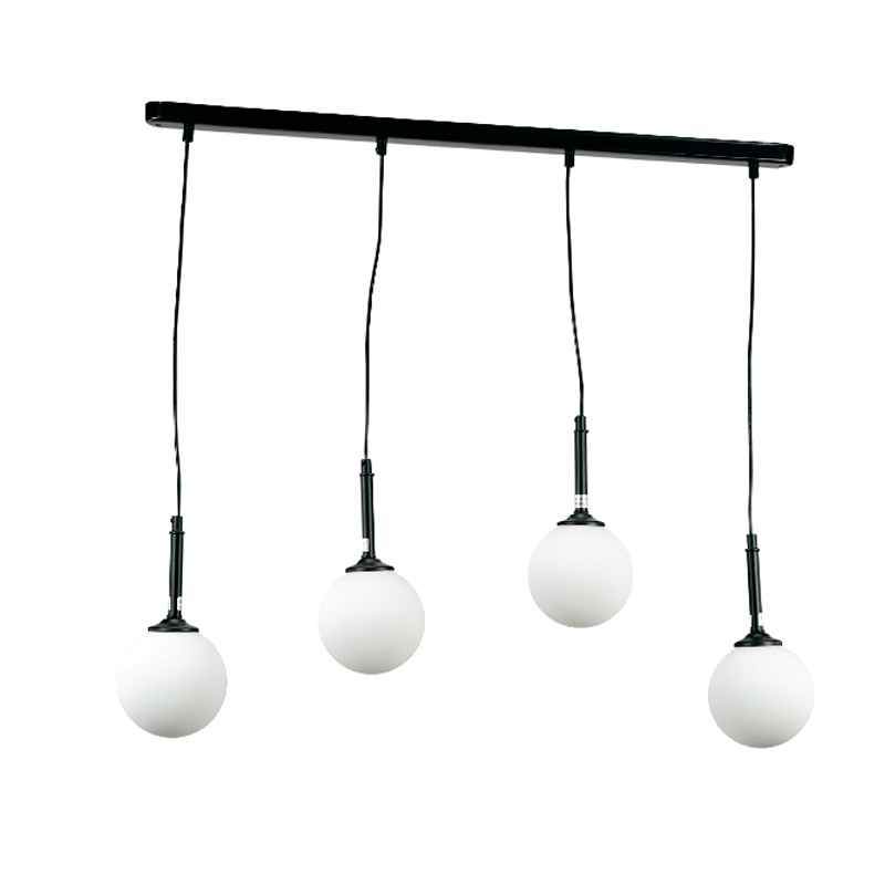 InLight Κρεμαστό φωτιστικό από μαύρο μέταλλο και λευκή οπαλίνα 4XG9 D:80cm (4514-4 ΡΑΓΑ) InLight Κρεμαστό φωτιστικό από μαύρο μέταλλο και λευκή οπαλίνα 4XG9 D:80cm (4514-4 ΡΑΓΑ)