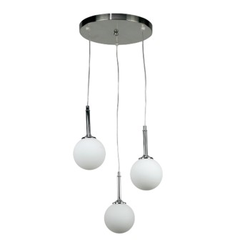 InLight Κρεμαστό φωτιστικό από χρώμιο μέταλλο και λευκή οπαλίνα 3XG9 D:30cm (4515-3 ΡΟΖΕΤΑ) InLight Κρεμαστό φωτιστικό από χρώμιο μέταλλο και λευκή οπαλίνα 3XG9 D:30cm (4515-3 ΡΟΖΕΤΑ)