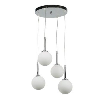 InLight Κρεμαστό φωτιστικό από χρώμιο μέταλλο και λευκή οπαλίνα 4XG9 D:30cm (4515-4 ΡΟΖΕΤΑ) InLight Κρεμαστό φωτιστικό από χρώμιο μέταλλο και λευκή οπαλίνα 4XG9 D:30cm (4515-4 ΡΟΖΕΤΑ)