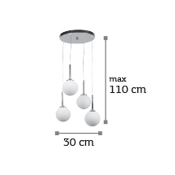InLight Κρεμαστό φωτιστικό από χρώμιο μέταλλο και λευκή οπαλίνα 4XG9 D:30cm (4515-4 ΡΟΖΕΤΑ) InLight Κρεμαστό φωτιστικό από χρώμιο μέταλλο και λευκή οπαλίνα 4XG9 D:30cm (4515-4 ΡΟΖΕΤΑ)
