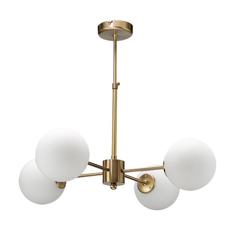 InLight Κρεμαστό φωτιστικό από χρυσό ματ μέταλλο και λευκή οπαλίνα 4XG9 D:45cm (5316-4) InLight Κρεμαστό φωτιστικό από χρυσό ματ μέταλλο και λευκή οπαλίνα 4XG9 D:45cm (5316-4)