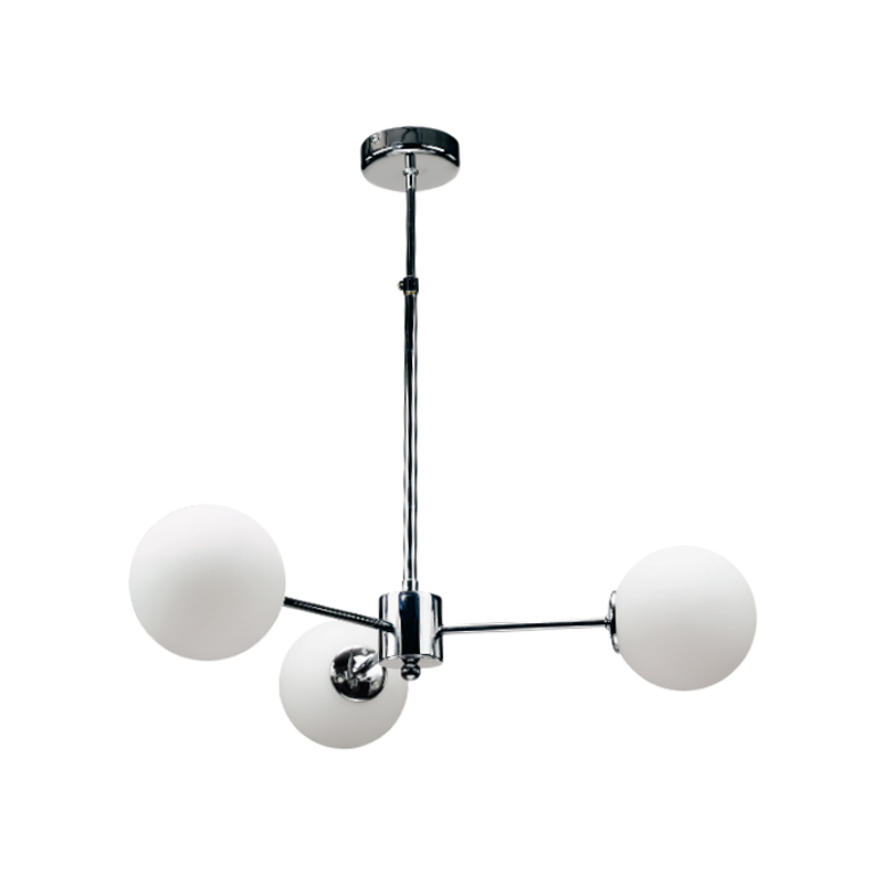 InLight Κρεμαστό φωτιστικό από χρώμιο μέταλλο και λευκή οπαλίνα 3XG9 D:45cm (5321-3) InLight Κρεμαστό φωτιστικό από χρώμιο μέταλλο και λευκή οπαλίνα 3XG9 D:45cm (5321-3)