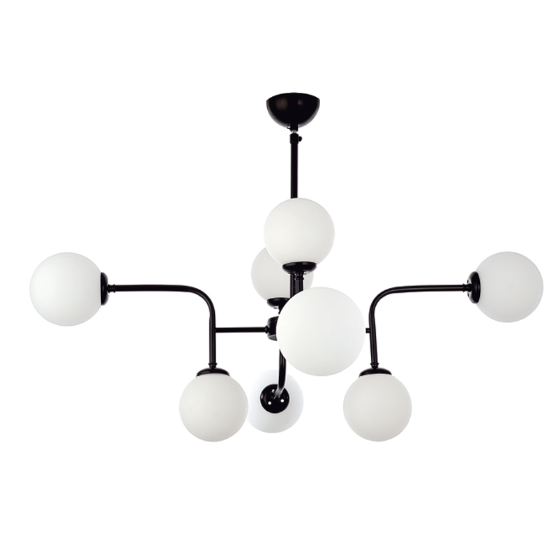 InLight Κρεμαστό φωτιστικό από μαύρο μέταλλο και λευκή οπαλίνα 8XG9 D:90cm (6166-8-BL) InLight Κρεμαστό φωτιστικό από μαύρο μέταλλο και λευκή οπαλίνα 8XG9 D:90cm (6166-8-BL)