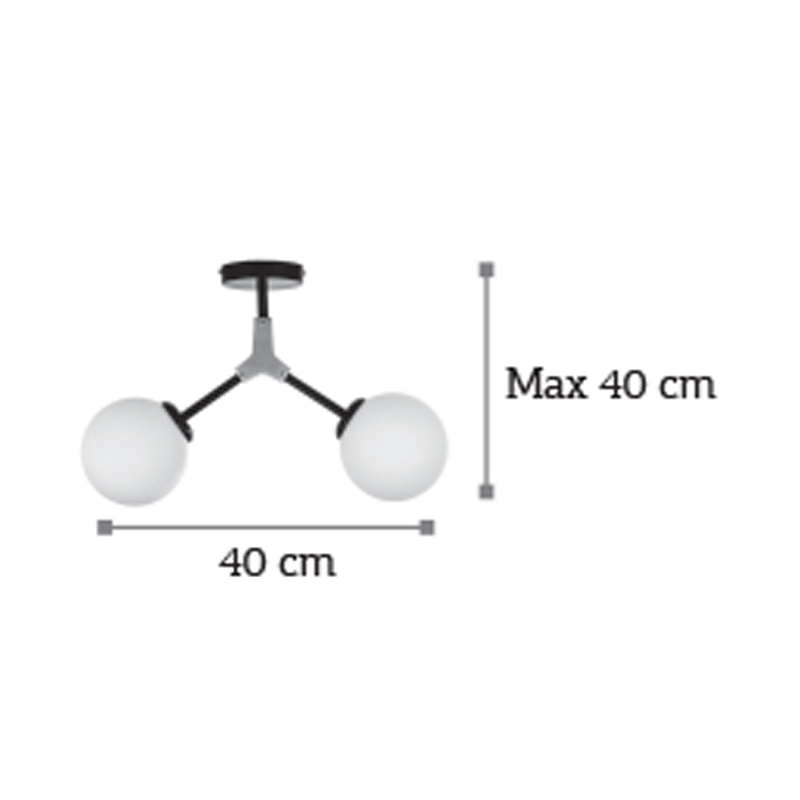 InLight Κρεμαστό φωτιστικό από μαύρο μέταλλο και λευκή οπαλίνα 2XE27 D:40cm (6167-2-NM) InLight Κρεμαστό φωτιστικό από μαύρο μέταλλο και λευκή οπαλίνα 2XE27 D:40cm (6167-2-NM)