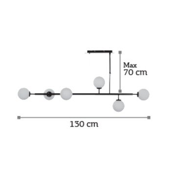 InLight Κρεμαστό φωτιστικό από χρυσαφί μέταλλο και λευκή οπαλίνα 6XG9 D:130cm (6192-GL) InLight Κρεμαστό φωτιστικό από χρυσαφί μέταλλο και λευκή οπαλίνα 6XG9 D:130cm (6192-GL)