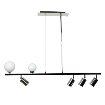 InLight Κρεμαστό φωτιστικό από χρώμιο μέταλλο και λευκή οπαλίνα 2XG9 και 4XGU10 D:110cm (6191-CH) InLight Κρεμαστό φωτιστικό από χρώμιο μέταλλο και λευκή οπαλίνα 2XG9 και 4XGU10 D:110cm (6191-CH)