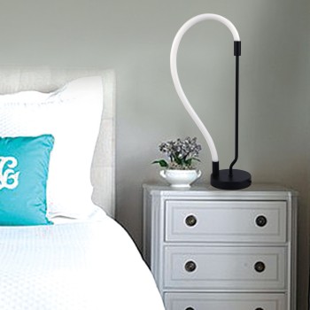 InLight Επιτραπέζιο φωτιστικό LED 18W 3000K από μαύρο μέταλλο και σωλήνα σιλικόνης D:60cm (3010) InLight Επιτραπέζιο φωτιστικό LED 18W 3000K από μαύρο μέταλλο και σωλήνα σιλικόνης D:60cm (3010)
