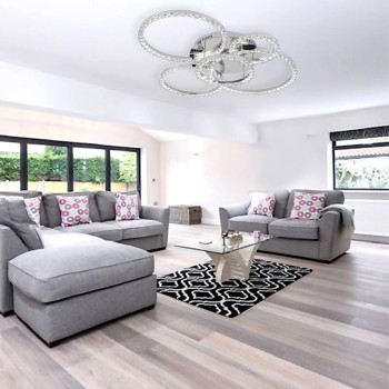 InLight Πλαφονίερα οροφής LED 72W 4000Kαπό χρώμιο μέταλλο και κρύσταλλα D:80cm (6038) InLight Πλαφονίερα οροφής LED 72W 4000Kαπό χρώμιο μέταλλο και κρύσταλλα D:80cm (6038)