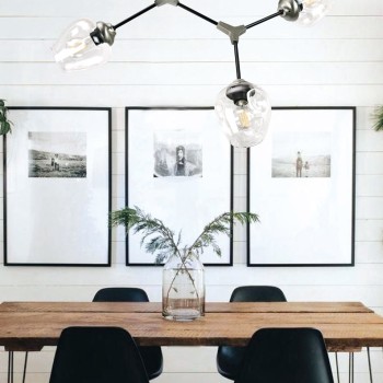 InLight Κρεμαστό φωτιστικό από μαύρο μέταλλο και διάφανο γυαλί 3XE27 D:70cm (6129-3-GL) InLight Κρεμαστό φωτιστικό από μαύρο μέταλλο και διάφανο γυαλί 3XE27 D:70cm (6129-3-GL)