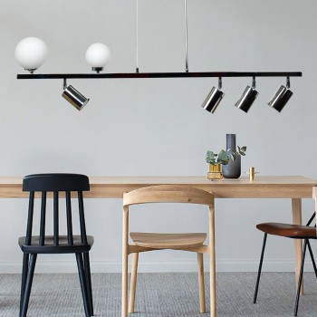 InLight Κρεμαστό φωτιστικό από χρώμιο μέταλλο και λευκή οπαλίνα 2XG9 και 4XGU10 D:110cm (6191-CH) InLight Κρεμαστό φωτιστικό από χρώμιο μέταλλο και λευκή οπαλίνα 2XG9 και 4XGU10 D:110cm (6191-CH)