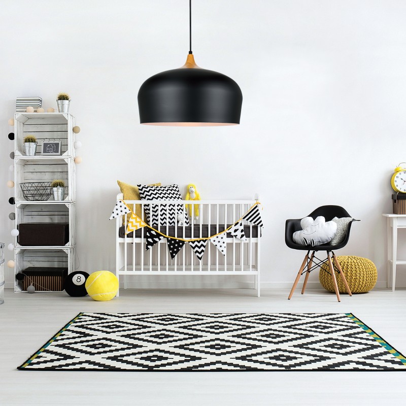 InLight Κρεμαστό φωτιστικό από λευκό μέταλλο και ξύλο 1XE27 D:35cm (4387-WH) InLight Κρεμαστό φωτιστικό από λευκό μέταλλο και ξύλο 1XE27 D:35cm (4387-WH)