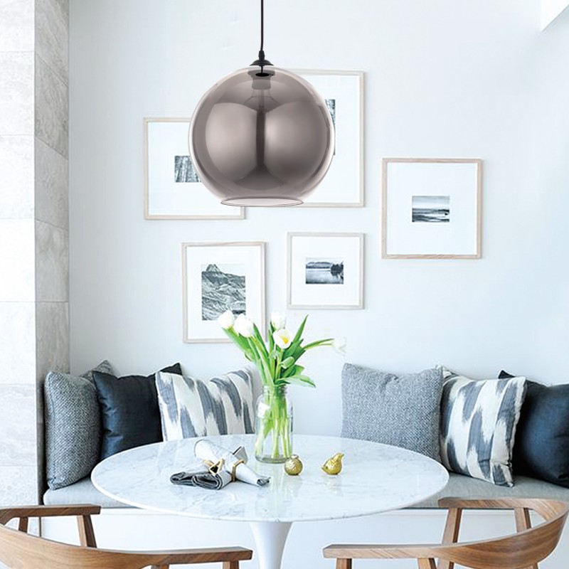 InLight Κρεμαστό φωτιστικό από φιμέ γυαλί 1XE27 D:30cm (4355-Α) InLight Κρεμαστό φωτιστικό από φιμέ γυαλί 1XE27 D:30cm (4355-Α)