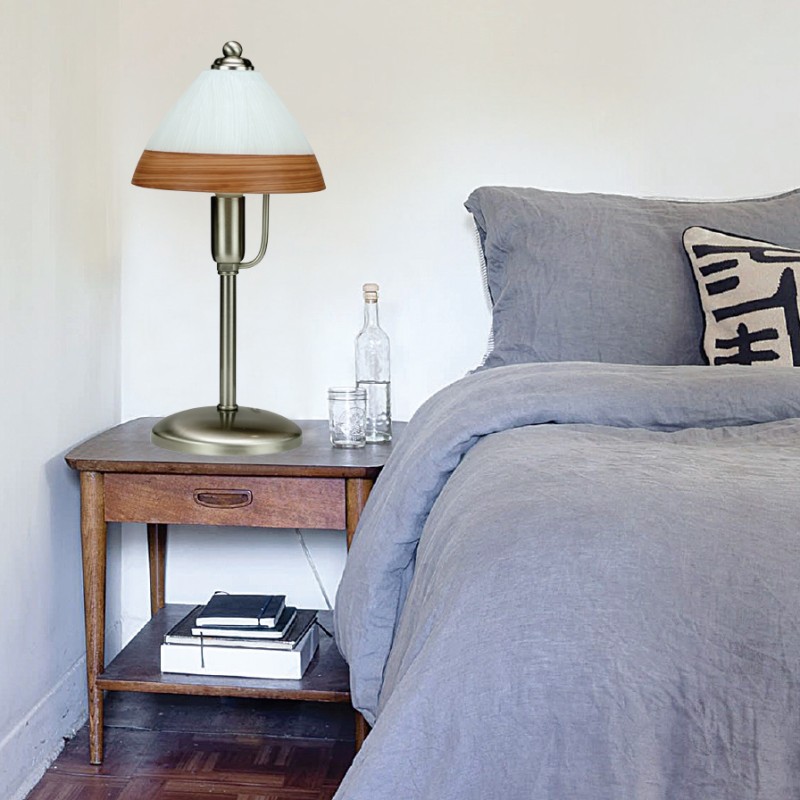 InLight Επιτραπέζιο φωτιστικό από νίκελ ματ μέταλλο και ασημί γυαλί 1XE14 D:34cm (3432-Ασημί) InLight Επιτραπέζιο φωτιστικό από νίκελ ματ μέταλλο και ασημί γυαλί 1XE14 D:34cm (3432-Ασημί)