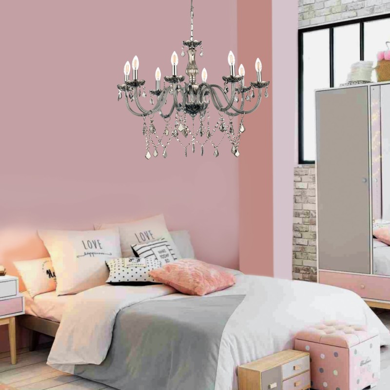 InLight Κρεμαστό φωτιστικό από διάφανο γυαλί και κρύσταλλα 8XE14 D:75cm (5314-8-CLEAR) InLight Κρεμαστό φωτιστικό από διάφανο γυαλί και κρύσταλλα 8XE14 D:75cm (5314-8-CLEAR)