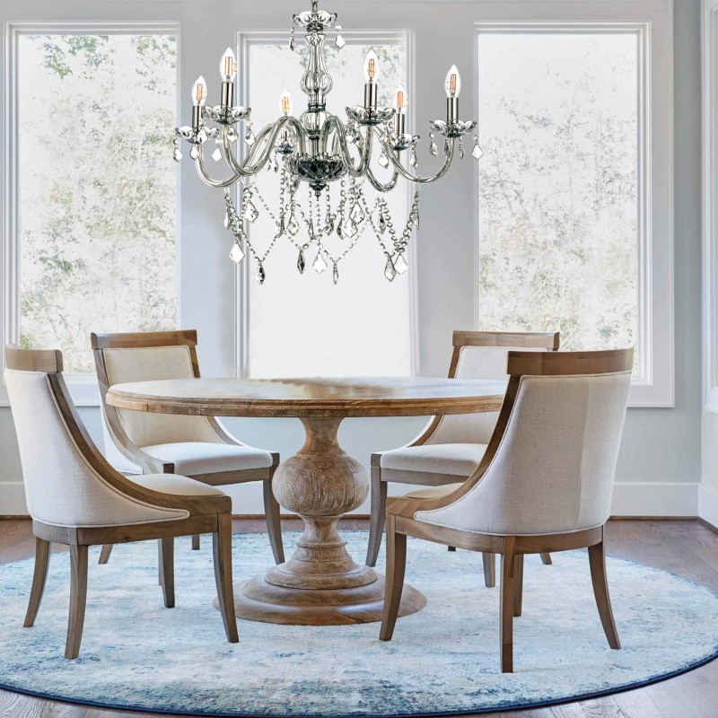 InLight Κρεμαστό φωτιστικό από διάφανο γυαλί και κρύσταλλα 6XE14 D:68cm (5314-6-CLEAR) InLight Κρεμαστό φωτιστικό από διάφανο γυαλί και κρύσταλλα 6XE14 D:68cm (5314-6-CLEAR)