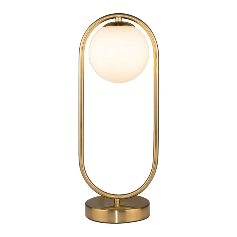 InLight Επιτραπέζιο φωτιστικό σε χρυσαφί χρώμα και λευκή οπαλίνα 1XG9 D:40cm (3017-GL) InLight Επιτραπέζιο φωτιστικό σε χρυσαφί χρώμα και λευκή οπαλίνα 1XG9 D:40cm (3017-GL)