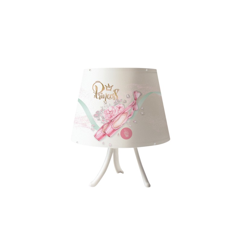 InLight Επιτραπέζιο φωτιστικό από λευκό μέταλλο και καπέλο D:30cm (3027) InLight Επιτραπέζιο φωτιστικό από λευκό μέταλλο και καπέλο D:30cm (3027)