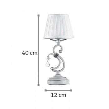 InLight Επιτραπέζιο φωτιστικό από μπεζ μέταλλο κρύσταλλο και υφασμάτινο καπέλο 1XE13 D:40cm (3404) InLight Επιτραπέζιο φωτιστικό από μπεζ μέταλλο κρύσταλλο και υφασμάτινο καπέλο 1XE13 D:40cm (3404)