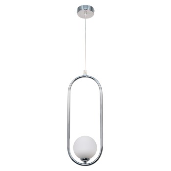 InLight Κρεμαστό φωτιστικό σε χρώμιο απόχρωση και λευκή οπαλίνα 1XG9 D:40cm (4022-CH) InLight Κρεμαστό φωτιστικό σε χρώμιο απόχρωση και λευκή οπαλίνα 1XG9 D:40cm (4022-CH)