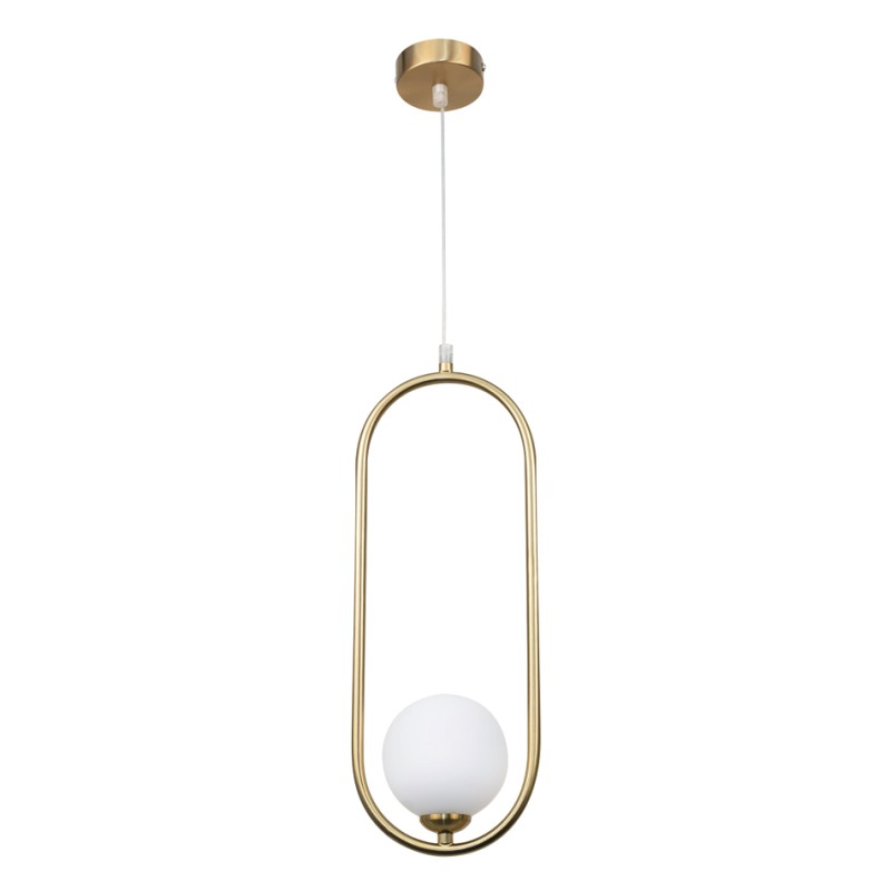 InLight Κρεμαστό φωτιστικό σε χρυσαφί χρώμα και λευκή οπαλίνα 1XG9 D:40cm (4022-GL) InLight Κρεμαστό φωτιστικό σε χρυσαφί χρώμα και λευκή οπαλίνα 1XG9 D:40cm (4022-GL)