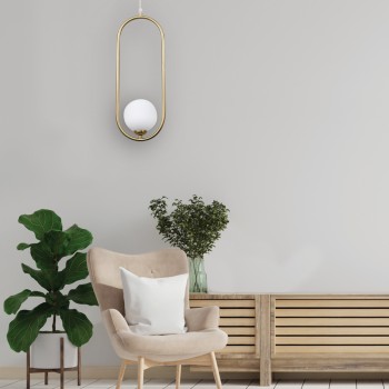 InLight Κρεμαστό φωτιστικό σε μαύρη απόχρωση και λευκή οπαλίνα 1XG9 D:40cm (4021-BL) InLight Κρεμαστό φωτιστικό σε μαύρη απόχρωση και λευκή οπαλίνα 1XG9 D:40cm (4021-BL)