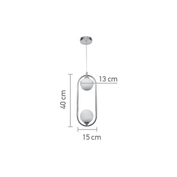 InLight Κρεμαστό φωτιστικό σε μαύρη απόχρωση και λευκή οπαλίνα 2XG9 D:40cm (4023-BL) InLight Κρεμαστό φωτιστικό σε μαύρη απόχρωση και λευκή οπαλίνα 2XG9 D:40cm (4023-BL)