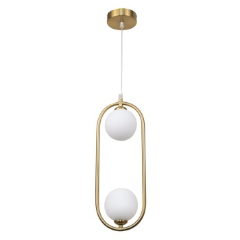 InLight Κρεμαστό φωτιστικό σε χρυσαφί χρώμα και λευκή οπαλίνα 2XG9 D:40cm (4023-GL) InLight Κρεμαστό φωτιστικό σε χρυσαφί χρώμα και λευκή οπαλίνα 2XG9 D:40cm (4023-GL)