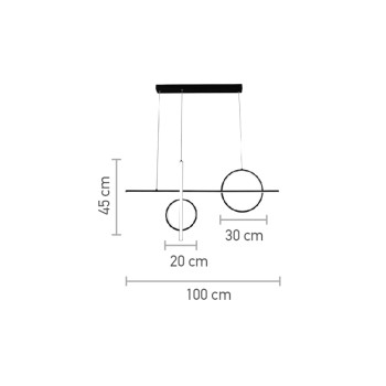 InLight Κρεμαστό φωτιστικό LED 55W 3CCT (by switch) σε μαύρη απόχρωση D:100cm (6043) InLight Κρεμαστό φωτιστικό LED 55W 3CCT (by switch) σε μαύρη απόχρωση D:100cm (6043)
