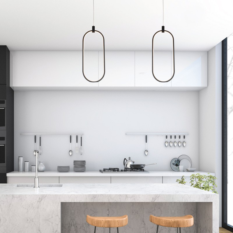 InLight Κρεμαστό φωτιστικό LED 14W 3000K σε μαύρη απόχρωση D:17cm (6058-BL) InLight Κρεμαστό φωτιστικό LED 14W 3000K σε μαύρη απόχρωση D:17cm (6058-BL)