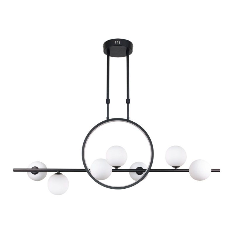 InLight Κρεμαστό φωτιστικό LED 14W 3000K και 7XG9 σε μαύρο χρώμα D:100cm (6062-BL) InLight Κρεμαστό φωτιστικό LED 14W 3000K και 7XG9 σε μαύρο χρώμα D:100cm (6062-BL)