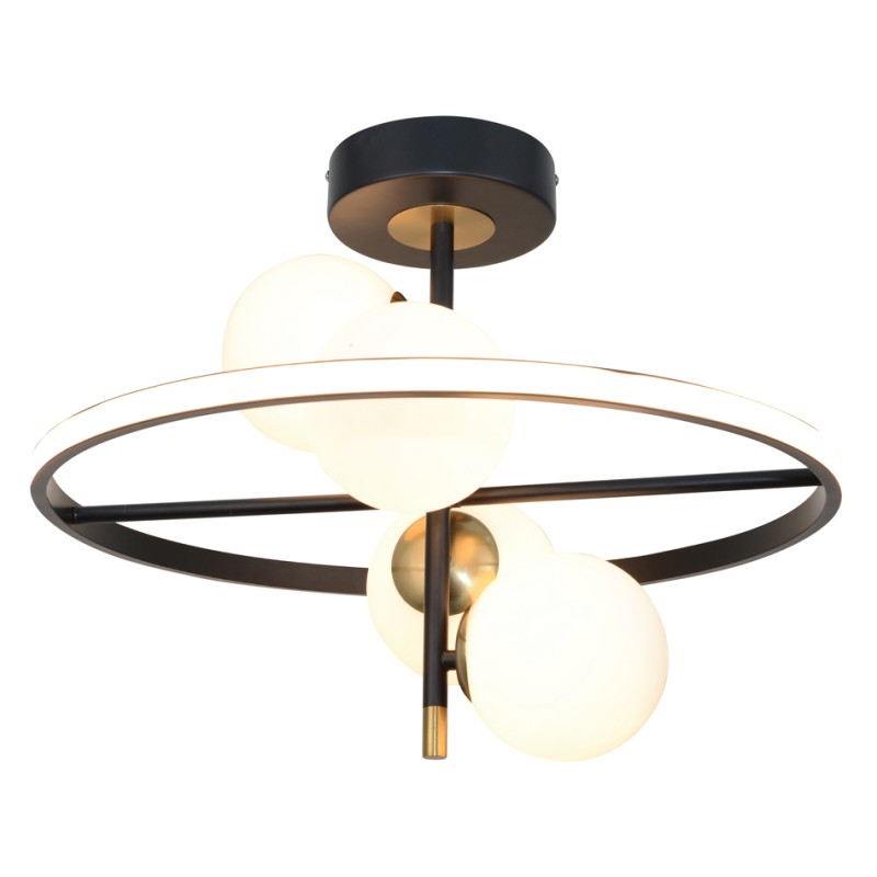 InLight Κρεμαστό φωτιστικό LED 20W 3000K και 4XG9 σε μαύρο και χρυσαφί χρώμα D:50cm (6063) InLight Κρεμαστό φωτιστικό LED 20W 3000K και 4XG9 σε μαύρο και χρυσαφί χρώμα D:50cm (6063)