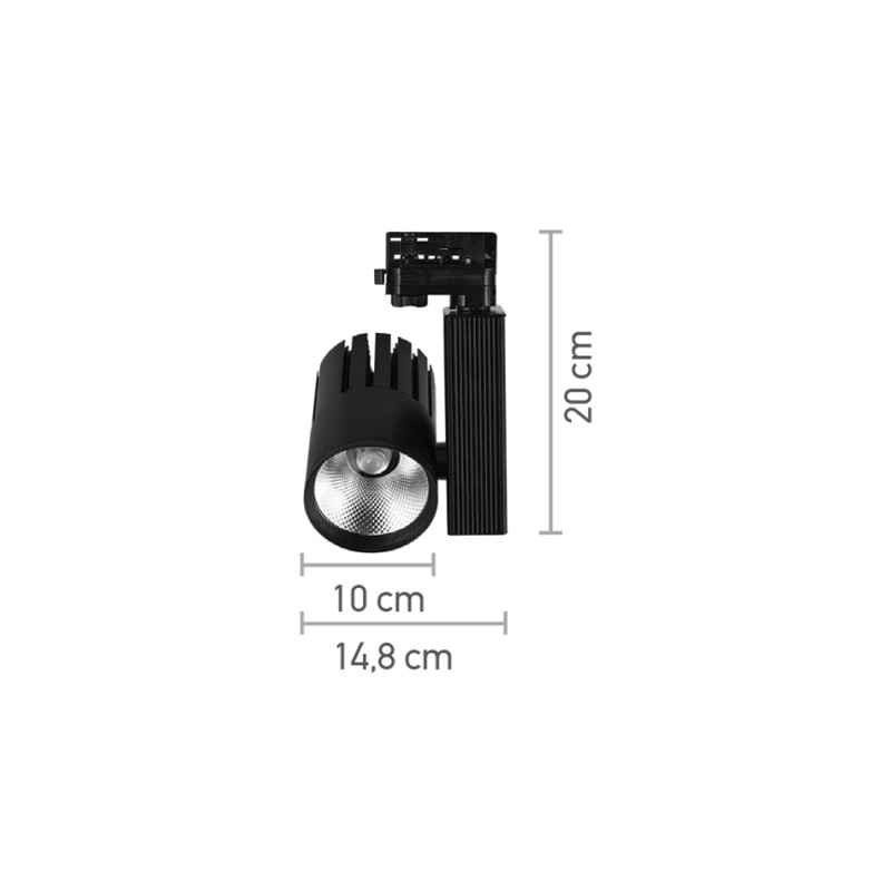 InLight Σποτ τριφασικής ράγας LED 30W 3000K σε μαύρη απόχρωση D:10cmX20cm (T00801-BL) InLight Σποτ τριφασικής ράγας LED 30W 3000K σε μαύρη απόχρωση D:10cmX20cm (T00801-BL)