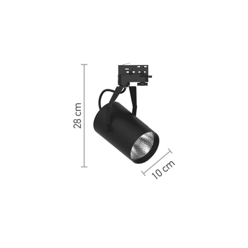 InLight Σποτ τριφασικής ράγας LED 30W 3000K σε μαύρη απόχρωση D:10cmX28cm (T00901-BL) InLight Σποτ τριφασικής ράγας LED 30W 3000K σε μαύρη απόχρωση D:10cmX28cm (T00901-BL)