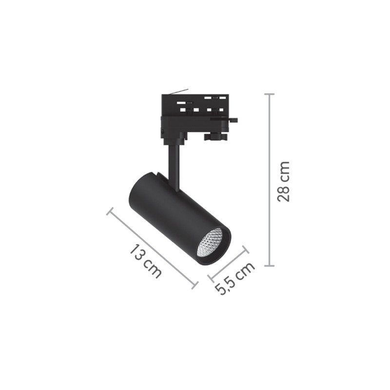 InLight Σποτ τριφασικής ράγας LED 10W 3000K σε μαύρη απόχρωση D:10cmX15,5cm (T01001-BL) InLight Σποτ τριφασικής ράγας LED 10W 3000K σε μαύρη απόχρωση D:10cmX15,5cm (T01001-BL)
