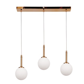 InLight Κρεμαστό φωτιστικό από χρυσαφί μέταλλο και λευκή οπαλίνα 3XG9 D:60cm (4016-3-RAIL) InLight Κρεμαστό φωτιστικό από χρυσαφί μέταλλο και λευκή οπαλίνα 3XG9 D:60cm (4016-3-RAIL)