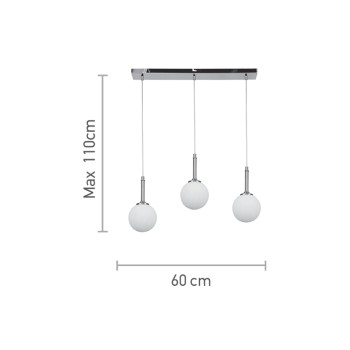 InLight Κρεμαστό φωτιστικό από χρυσαφί μέταλλο και λευκή οπαλίνα 3XG9 D:60cm (4016-3-RAIL) InLight Κρεμαστό φωτιστικό από χρυσαφί μέταλλο και λευκή οπαλίνα 3XG9 D:60cm (4016-3-RAIL)