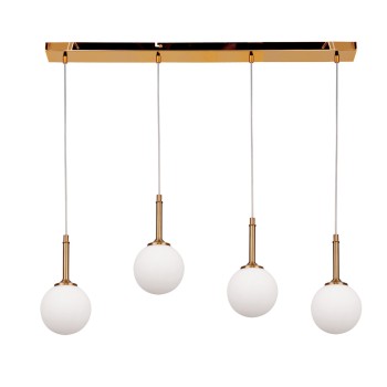 InLight Κρεμαστό φωτιστικό από χρυσαφί μέταλλο και λευκή οπαλίνα 4XG9 D:80cm (4016-4-RAIL) InLight Κρεμαστό φωτιστικό από χρυσαφί μέταλλο και λευκή οπαλίνα 4XG9 D:80cm (4016-4-RAIL)