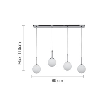 InLight Κρεμαστό φωτιστικό από χρυσαφί μέταλλο και λευκή οπαλίνα 4XG9 D:80cm (4016-4-RAIL) InLight Κρεμαστό φωτιστικό από χρυσαφί μέταλλο και λευκή οπαλίνα 4XG9 D:80cm (4016-4-RAIL)