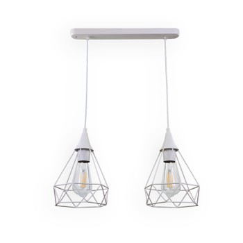 InLight Κρεμαστό φωτιστικό από λευκό μέταλλο 2XE27 D:40cm (4024-2-WH-RAIL) InLight Κρεμαστό φωτιστικό από λευκό μέταλλο 2XE27 D:40cm (4024-2-WH-RAIL)