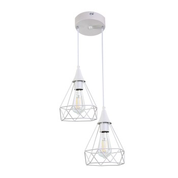 InLight Κρεμαστό φωτιστικό από λευκό μέταλλο 2XE27 D:20cm (4024-2-WH-ROSETTE) InLight Κρεμαστό φωτιστικό από λευκό μέταλλο 2XE27 D:20cm (4024-2-WH-ROSETTE)