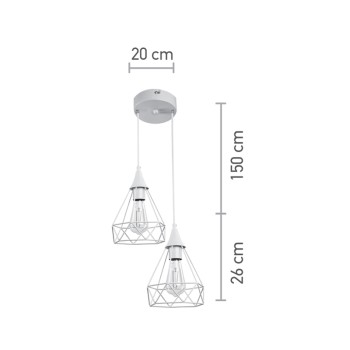 InLight Κρεμαστό φωτιστικό από λευκό μέταλλο 2XE27 D:20cm (4024-2-WH-ROSETTE) InLight Κρεμαστό φωτιστικό από λευκό μέταλλο 2XE27 D:20cm (4024-2-WH-ROSETTE)
