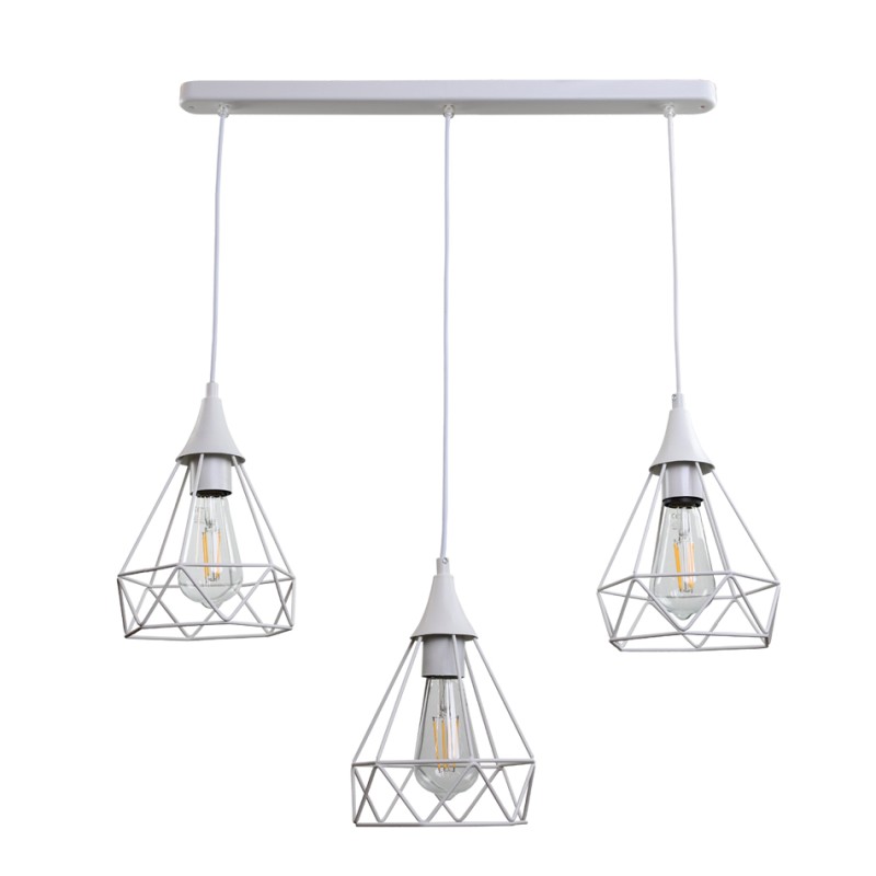 InLight Κρεμαστό φωτιστικό από λευκό μέταλλο 3XE27 D:60cm (4024-3-WH-RAIL) InLight Κρεμαστό φωτιστικό από λευκό μέταλλο 3XE27 D:60cm (4024-3-WH-RAIL)