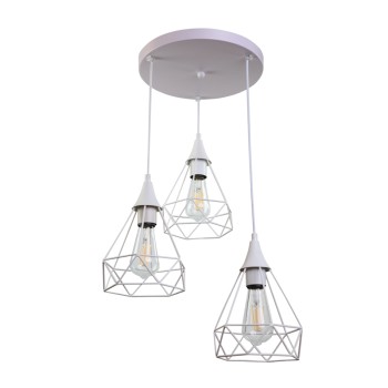InLight Κρεμαστό φωτιστικό από λευκό μέταλλο 3XE27 D:30cm (4024-3-WH-ROSETTE) InLight Κρεμαστό φωτιστικό από λευκό μέταλλο 3XE27 D:30cm (4024-3-WH-ROSETTE)