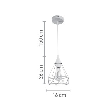 InLight Κρεμαστό φωτιστικό από λευκό μέταλλο 1XE27 D:16cm (4024-WH) InLight Κρεμαστό φωτιστικό από λευκό μέταλλο 1XE27 D:16cm (4024-WH)