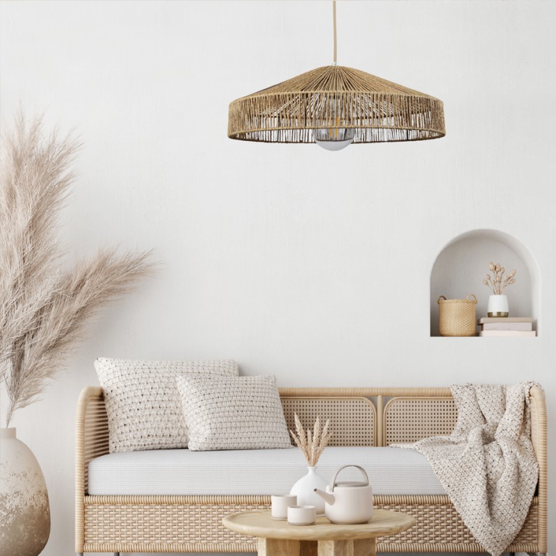 InLight Κρεμαστό φωτιστικό καφέ από σχοινί 1XE27 D:45cm (4029-Β) InLight Κρεμαστό φωτιστικό καφέ από σχοινί 1XE27 D:45cm (4029-Β)